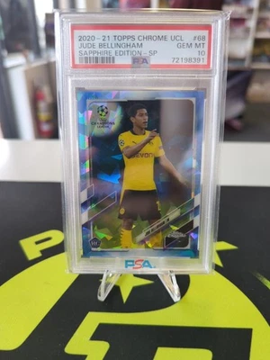 2020-21 Topps Chrome UCL Jude Bellingham RC Sapphire Edition #68 PSA 10 - Image 1 of 2