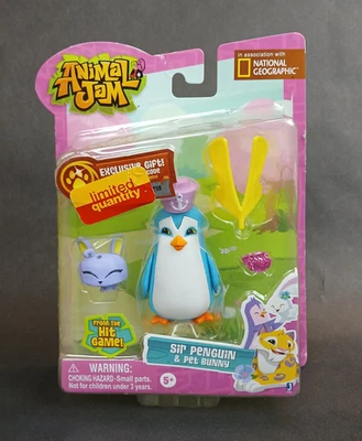 Animal Jam Sir Penguin And Pet Bunny 公仔 "Light Shelf Wear" — 第 1/4 张图片