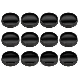 Sottobicchieri Antiscivolo per Mobili 2,5", 12 Pezzi Tazze Tazze Rotonde in Gomma per Mobili, Nero - Foto 1 di 7
