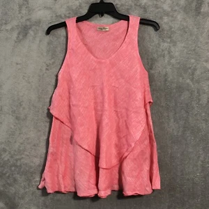 Sartoria Saracena 100% Linen Dress Pink Tiered Layer Medium Womens Made in Italy - Picture 1 of 10