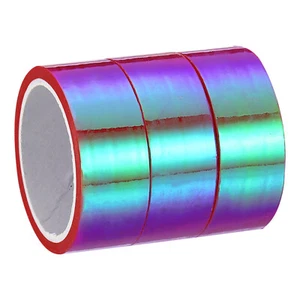 3pcs 15mmx5m Holographic Tape Adhesive Metallic Foil Masking Sticker, Rose Red - Picture 1 of 5