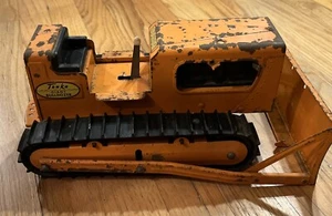 TONKA Orange Giant BULLDOZER Pressed Steel 1950’s Toy Collectible 12” Construct - Picture 1 of 15
