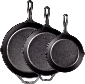 Pre-Seasoned Cast Iron Skillet Set - Set Includes 8 Inch Skillet, 10.25 Inch Ski - Picture 1 of 5
