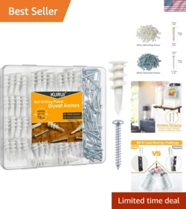 Heavy-Duty 100PC Drywall Anchor Set with Galvanized Screws – Easy Installation - Bild 1 von 10