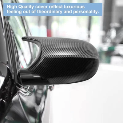 2X For BMW E90 E92 E93 LCI M3 Style Carbon Fiber Rearview Side Mirror Cover Caps - Imagem 1 de 4