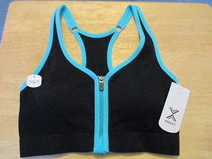 NWT, XERSION Size Small Black Front Zipper Sports Bra - Picture 1 of 3
