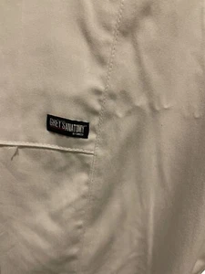 Grey's Anatomy Spandex Stretch Logo Waist Cargo Scrub Pants White GRS500 NWT - Picture 1 of 3
