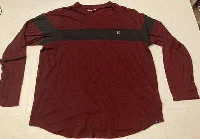 Camisa Hurley by Buckle Granate y Negra Manga Larga Hombre Extra Grande XL Foto 1 de 4