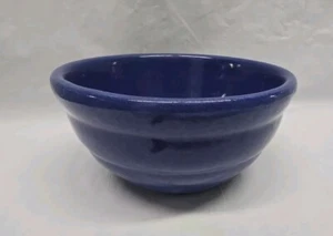 Vintage Blue ribbed pottery stoneware mixing bowl 1940s-50s USA Pottery  - Picture 1 of 24