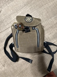 KIPLING 90S PRIVATE TRANSPORT DARK BEIGE BROWN SMALL BACKPACK RUCKSACK BAG - Picture 1 of 8