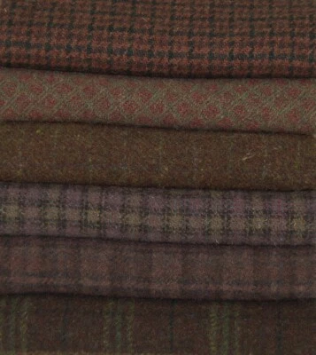 HAND DYED RUG HOOKING WOOL Mill-Dyed ~ "CRAN-RAISINS" (6-pc. collection) - Image 1 of 4