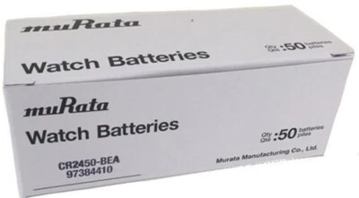 100 (2 cajas de 50) pilas de botón de litio Murata CR2450 610mAh de 3 voltios Foto 1 de 2