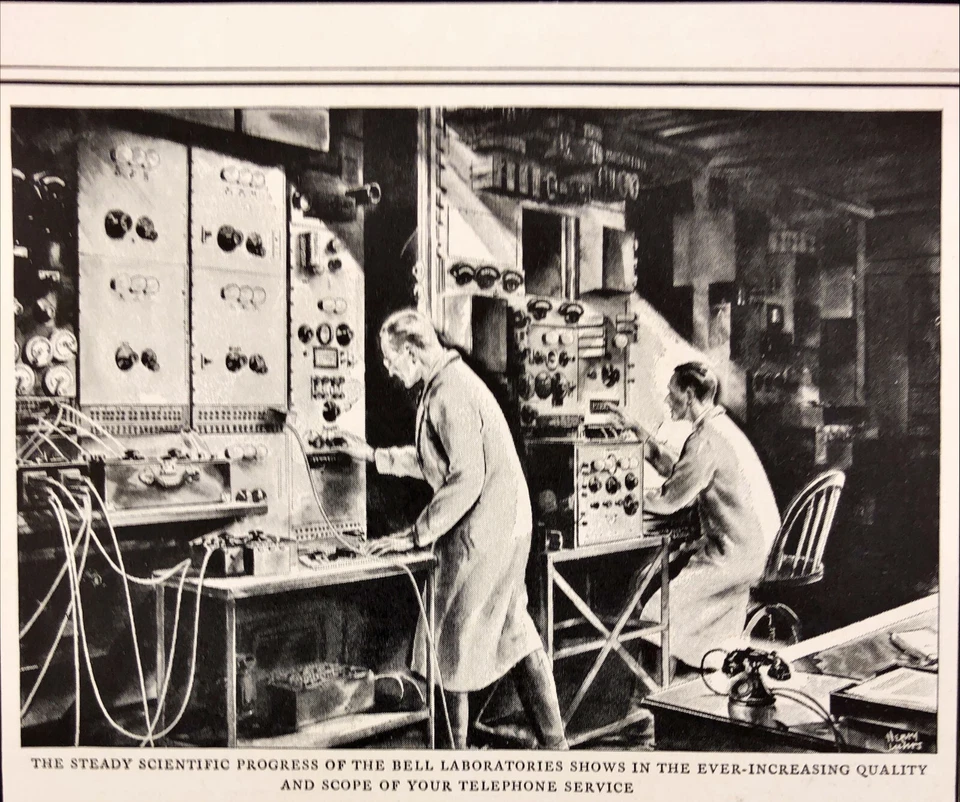 Teléfono Campana AT&T 1931 borra todas las barreras para la voz humana anuncio impreso vintage Foto 1 de 2