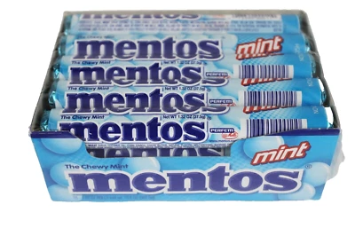 Mentos Chewy Mint Natural Mint Flavor Pack of 15- 1.32oz. Rolls 19.8oz (562g) - Image 1 of 4