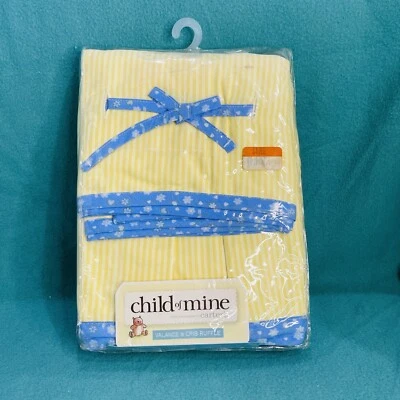 Cenefa y volante de cuna Carters Child Of Mine amarillo a rayas azul nuevo con etiquetas Foto 1 de 4