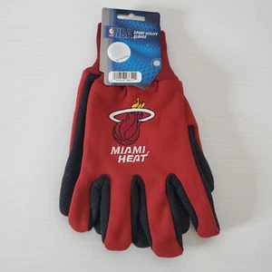 Miami Heat Sport Utility Gloves Red NBA Basketball New Pair One Size Fits Most - Picture 1 of 4