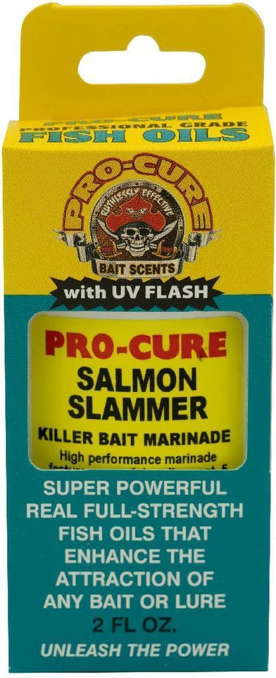 Pro-Cure Salmon Slammer Bait Oil 2 oz Bottle Fishing Scent w/UV Flash - Image 1 of 1
