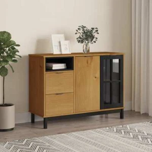 FLAM Pine Wood Sideboard Kitchen Buffet Storage Drawers Rack Cabinet Cupboard - Picture 1 of 12