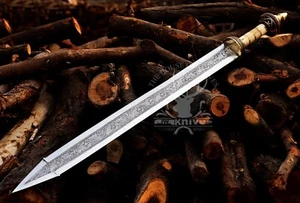 ESPADA HISTÓRICA ROMANA GLADIUS 36" HECHA A MANO ACERO INOXIDABLE Mango de hueso de camello. - Imagen 1 de 8