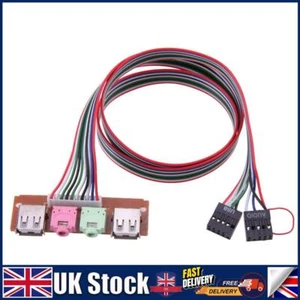2 USB PC Computer Case Front Panel USB Audio Port Microphone Earphone Cable - Picture 1 of 12