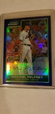 2006 BOWMAN CHROME DRAFT PICK BLUE REFRACTOR MICHAEL MIKE PELFREY RC NY METS - Image 1 of 2
