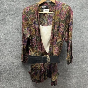 Vintage Dawn Joy Fashion Skirt Set Women 12 Olive Floral Cottage Core Y2K 80s - Picture 1 of 17