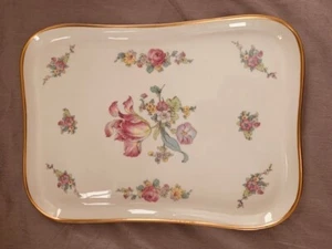 Concorde Fine China Tray pink floral with Gold Trim - Picture 1 of 3