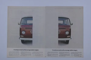 1969 Volkswagen Bus Vintage LEFTY RIGHTY Original Print Ad 2 page - Picture 1 of 4