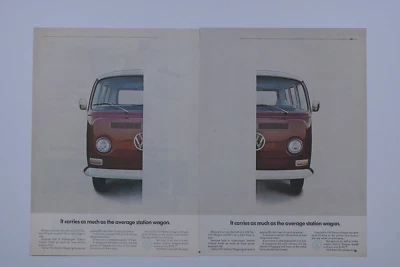 1969 Volkswagen автобус винтажный левша правша оригинальная печатная реклама 2 страницы - Изображение 1 из 4