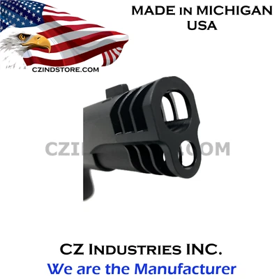 CZ INDUSTRIES 1911 Compensator Brake - Muzzle Brake -Top and Bottom SLOTS 45acp - MADE IN USA