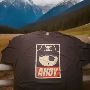 South Park Shirt Men's 4XLT Black Ahoy Cartman Cartoon Pirate Tee - Picture 1 of 7