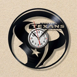 Vinyl clock Houston Texans American football Sport clock Black clock - Picture 1 of 1