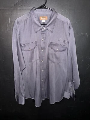 VTG The Haband Tailgater Long Sleeve Button Down Shirt Men’s XL Gray Heavyweight - Image 1 of 4