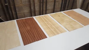 Selección de Chapa Exótica - 10 HOJAS DE MADERA NATURAL - 600mm x 150mm - 2 de cada una - Imagen 1 de 6