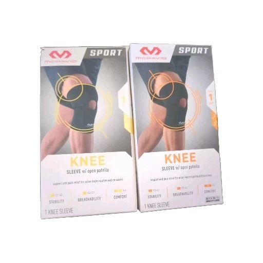 💥2 PCS 💥MCDAVID SPORT KNEE PROTECTIVE COMPRESSION SLEEVE  OPEN PATELLA  S/M - Image 1 of 4