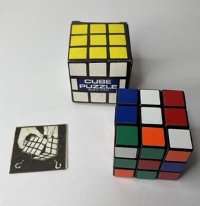 FOR PARTS OR REPAIR READ DESC. Vintage Rubik's Cube Puzzle Toy W/ Box & Manual - Picture 1 of 5