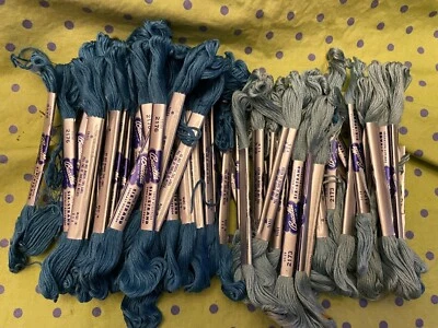 Bucilla Six Strand Embroidery Floss Lot of 28 #2176 &  25 #2173 Blue/Teal NEW - Image 1 of 3