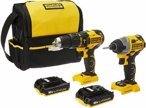 STANLEY FATMAX 18V Brushless Cordless Hammer Drill + Impact Driver Combo Kit - Picture 1 of 2