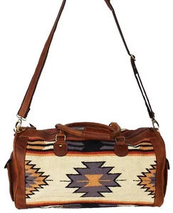 Western Leather Handwoven Travel Weekender Carry-On Duffle Bag 103RT28 - Picture 1 of 2