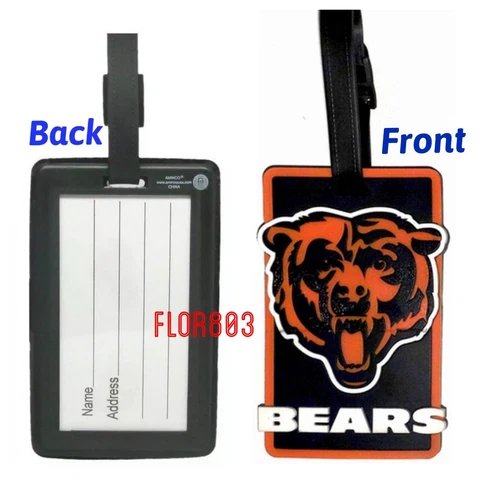 NFL Chicago Bears Soft Luggage ID Bag Tags /Gym bag / Golf bag Cover