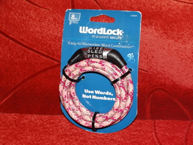 WordLock Camuflagem Rosa WORD Combo Lock 5' CL650PC 8mm CABO - Imagem 1 de 1