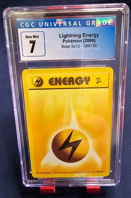 2000 Pokemon Base Set 2 Lighting Energy 128/130 CGC 7 + Bonus - Image 1 of 2
