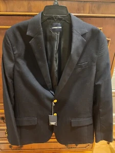 Lands End  Navy Blue Uniform Wool Blend Blazer Gold Button Fits 15-16 Sz.20 - Picture 1 of 6