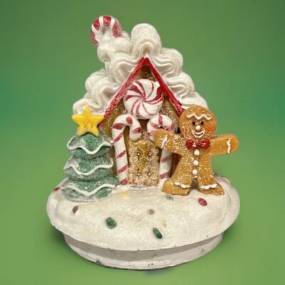 Yankee Candle Gingerbread House Jar Topper Snuffer Navidad Gumdrops Raro 3.75” Foto 1 de 4