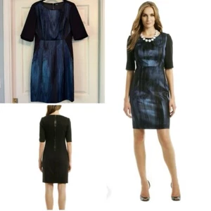 Elie Tahari Nadia Damen-Etuikleid Größe 8 blau Aquarell schwarz - Bild 1 von 11