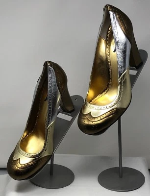Hale Bob Size 7 Heels Metallic Gold Bronze Silver EUC  - Image 1 of 4