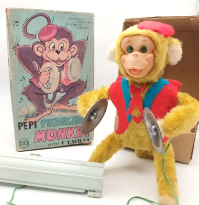 Jouet Automate ancien 50's SINGE PEPI Tumbling Monkey vintage - Photo 1/4