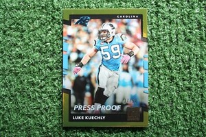 Luke Kuechly 2016 Panini Donruss #130 Press Proof Gold SP #'ed /50