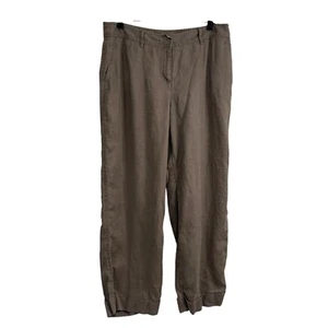J. Jill Leinenhose Gr. 12T cropped Rollbündchen taupe coastal beachy lagenlook - Bild 1 von 11