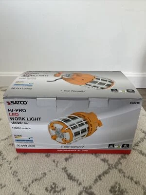 Satco S38946 100 Watt LED Hi-Lumen temporary Hi-Bay Caged lamp 5000K - Image 1 of 4